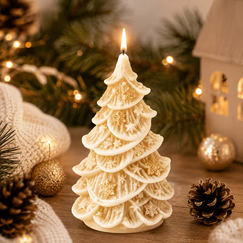 Sneeuwvlok kerstboomkaars