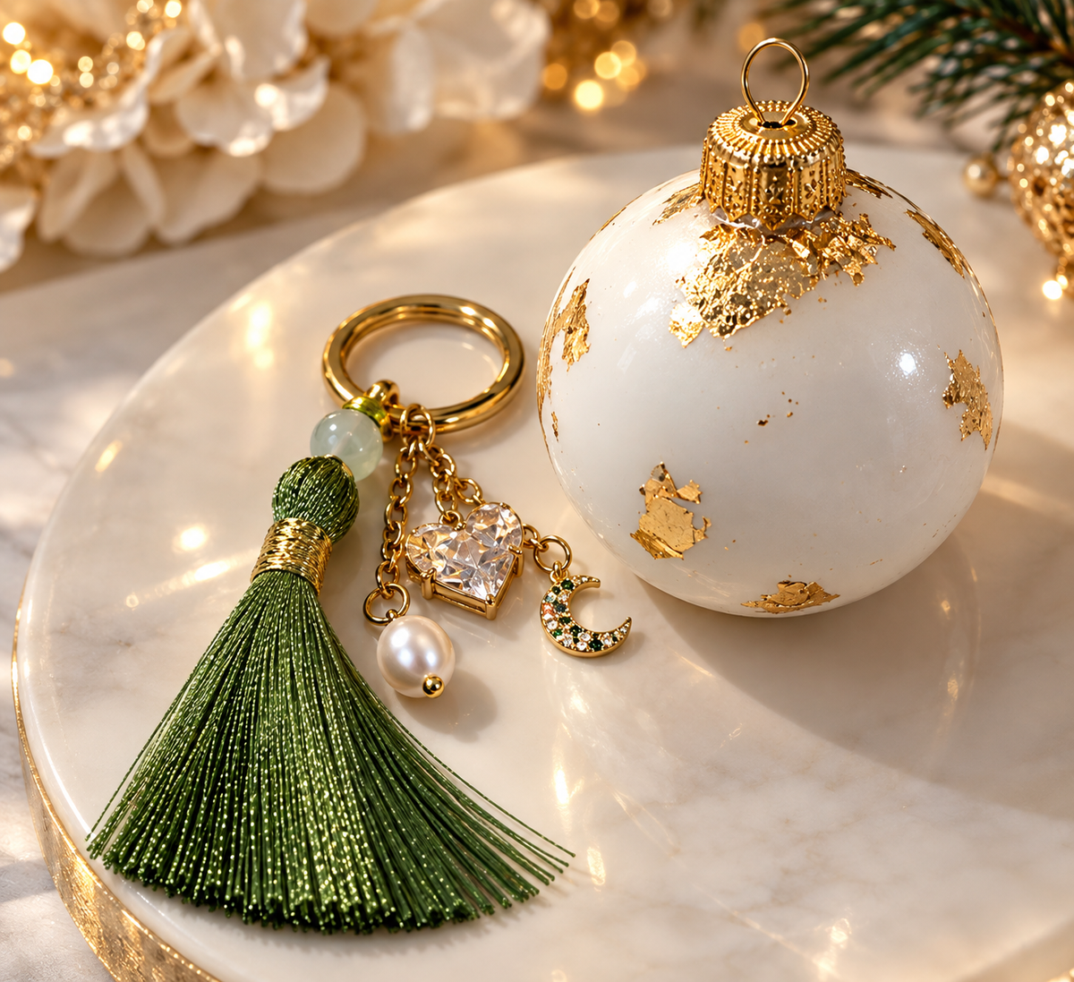 Luxury Ornament Soap with 18K Gold-Plated Keepsake Keychain