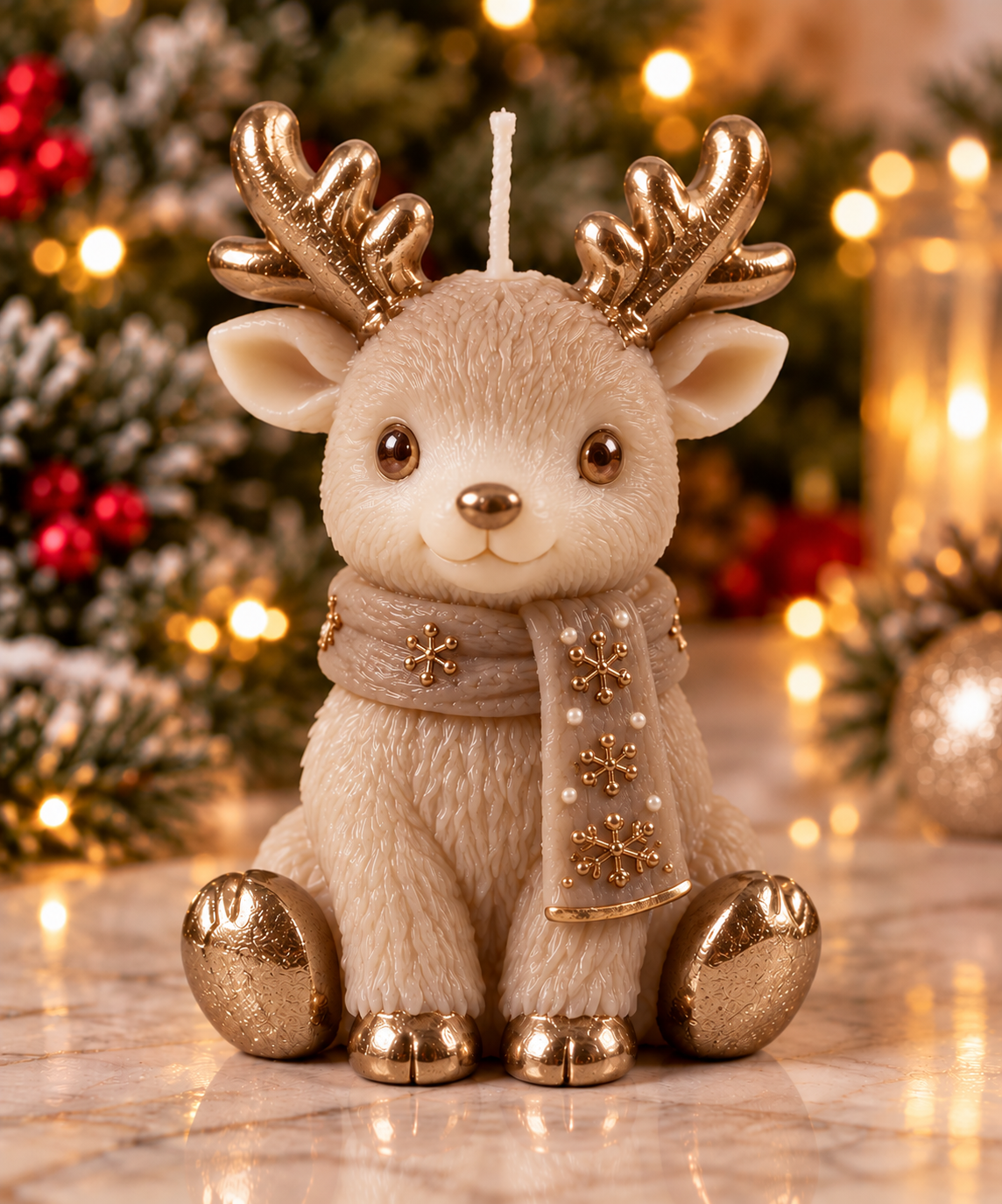 Luxury Christmas Reindeer Candle – Festive Elegance Collection