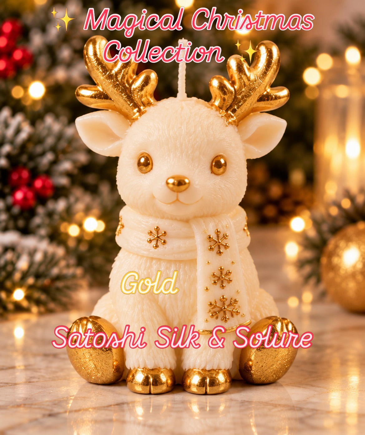 Luxury Christmas Reindeer Candle – Festive Elegance Collection